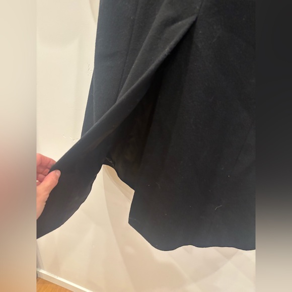 Calvin Klein vintage 90s 80s 100% wool made in USA Black maxi coat jacket Trench - Picture 5 of 7